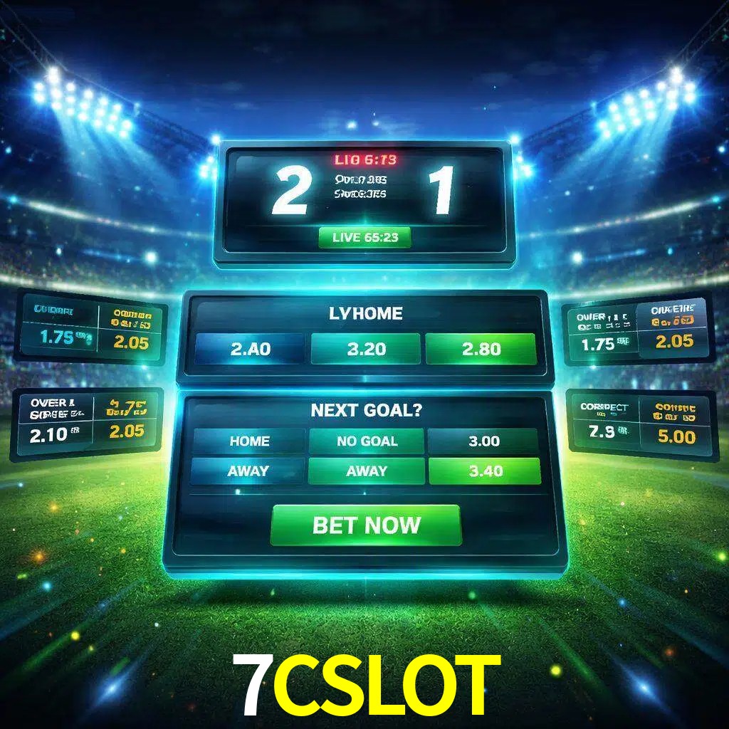 Vista de apuestas en vivo 7CSLOT durante un partido en curso